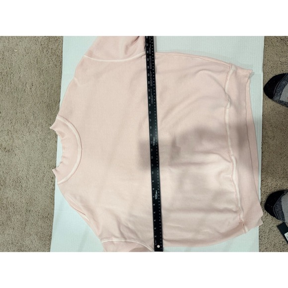 WE THE FREE Pink Mock Neck Ribbed Long Sleeve Oversized Sweatshirt Women S - Picture 8 of 10